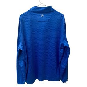 Peter Millar Polo Shirt Blue Skull print AOP Performance size XL long sleeves